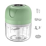 Mini picador eléctrico de ajos, recargable por USB, procesador de alimentos inalámbrico portátil de 100 ml y 250 ml con hoja de acero inoxidable para picar cebolla de chile