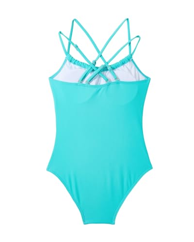 Image of Girls One Piece Swimsuits Teens Bathing Suits Teen Swimsuits Quick Dry Halter Crossback Beach Sport UPF 50 Kids Swimwear