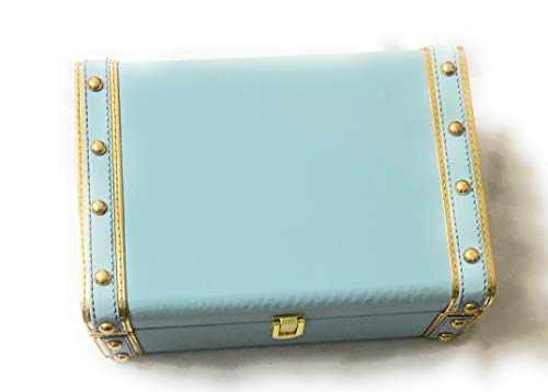 GONATURS-India-Tradition-Classic-Square-Decorative-Trunk-Box-Blue-wood-10x7x35