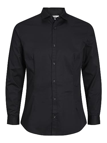 Jack & Jones Camisa para Hombre Super Slim Fit Camisa, Black/Fit:Super Slim, XS