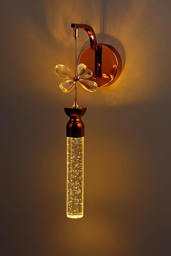 Image of Luxury Crystal Bubble Wall Light for Bedroom & Living Room - Warm LED Decorative Wall Lamp
