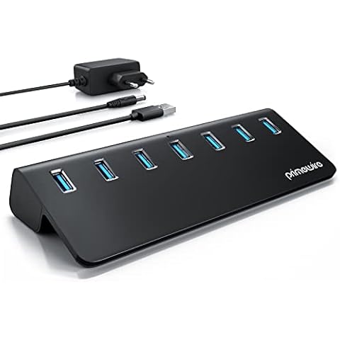 CSL - 7 Port USB 3.2 Gen.2 Hub Aktiv - 7 Port Verteiler mit Netzteil - USB 3.0 USB 3.2 Gen.2 Datenhub Cover