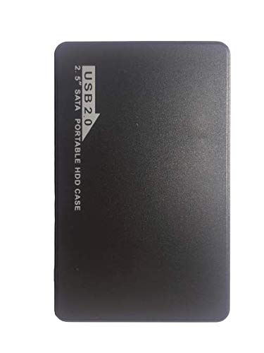 eatech small portable 2.5" inch hdd casing 22 pin sata to usb 2.0 male adapter hard drive drive data storage enclosure plastic box case for notebook, desktop, laptop pc and mac | black colour