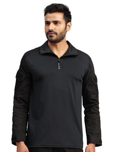 Image of MOUNTMILLER Mens Full Sleeve Ripstop Tactical Polo T-Shirt | UV Protective| Ideal for Hiking & Trekking, Outdoor
