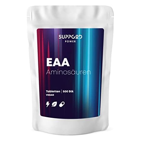 SuppGod EAA Tabletten - 500 Stück - Aminosäuren Komplex hochdosiert Cover