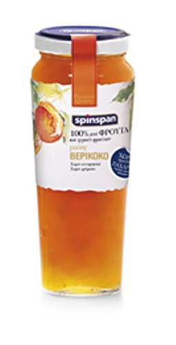 Spin Span Jam - Apricot Marmalade From Greece, 100% Fruit, No Sugar, No Preservatives (280g - 9.9oz)