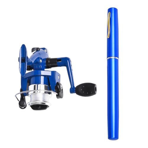 Stiftangelrute, Einziehbare Angelrute Mit Rolle, Stift Angelrute Und Rollenkombination - Tragbare Glasfaser Rute 100cm Mit Rutschfestem Griff Für Süß- & Salzwasser, Ideal Für See, Meer, Fluss, Teich
