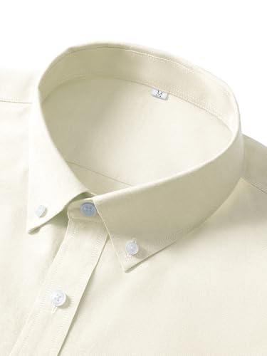 Grade 3.5 Wrinkle-Resistant Men's Lightweight Oxford Dress Shirts Long Sleeve Business Casual Pocket Shirt3