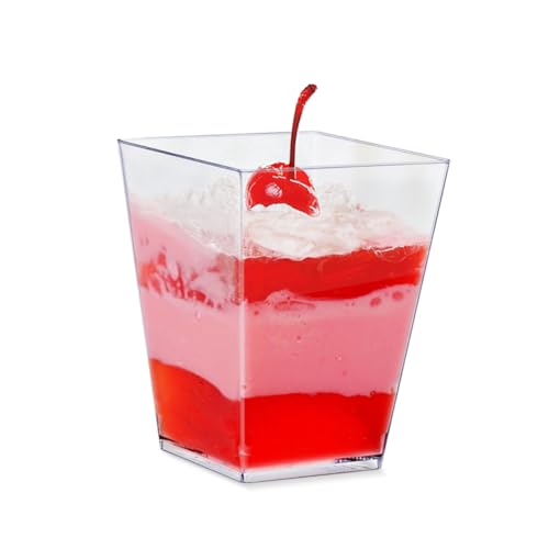 BCOATH 50pcs Dessert Cup Mini Tiramisu Cups Mini Parfait Cups Clear Portion Cups Individual Cheesecake Cups Mini Dessert Glasses Mini Dessert Pots Dessert Bowl Mini Trifle Cups Jelly Cups