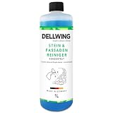 Dellwing Detergente per pietra e facciate 1 l, rimuovi alghe e muschio per facciate, intonaci, muri e pietre, concentrato, Made in Germany