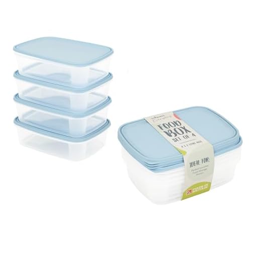 Wham Cuisine Clear Everyday Set of 4 Food Storage Box Containers with Lids - 1 L