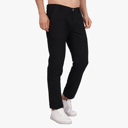 Image of Men's Regular Fit Linen Trousers | Slim Fit Lightweight Casual Pants | Stylish Dress Pants for Office or Travel | Premium Luxury Linen Trouser Pant with Breathable Comfort