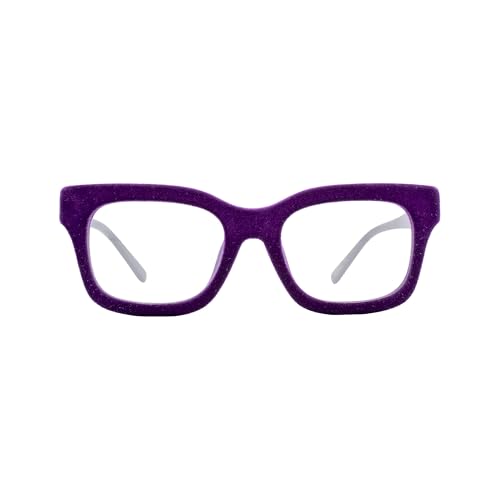 RareGemGirl Hypoallergenic Velvet Rimmed Reading Glasses for Women, Ladies Designer Readers, Cute Readers (Purple, 2, Diopters)