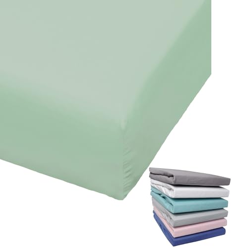 Bierbaum Biber Spannbettlaken Baumwolle 150x200 cm Weiß Grau Blau Rosa Türkis Silber Flieder Grün Taupe Rundgummi, Farbe:Grün