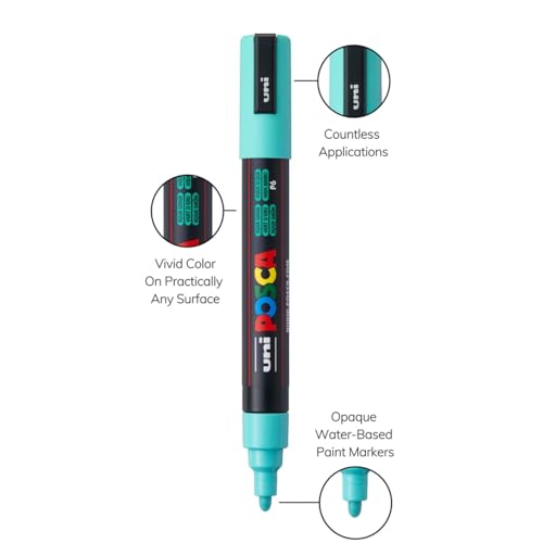 Image of Posca PC-5M Marker | 1.8-2.5 mm Bullet Shaped Tip (Cool Tone, Pack of 8)