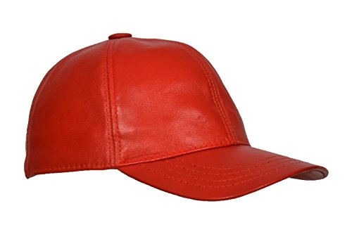 Casquette de Baseball en Cuir Véritable Souple Taille Unique Convient à Tous Chapeau Rouge Cover