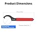 FOCMKEAS Hook Spanner,38-42mm Wrench for 38-42mm Collet Chuck Clamping Nut with Red Non-slip Handle,cnc er wrench
