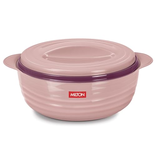 Image of MILTON Aspire 2500 Serving Casserole, Double Walled Inner Stainless Steel, PU Insulated Kitchen Hot Pot, Keeps Food hot & Fresh for Roti, Biryani, 1875 ml, Cherry Pink