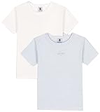 Petit Bateau Jungen A0550 T-Shirt, Goma/Marshmallow + Marshmallow, 12 Jahre (2er Pack)