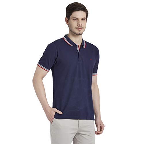 Image of Colorplus Men's Pure Cotton Solid Pattern Tailored Fit Polo Neck Half Sleeve Casual T-Shirt