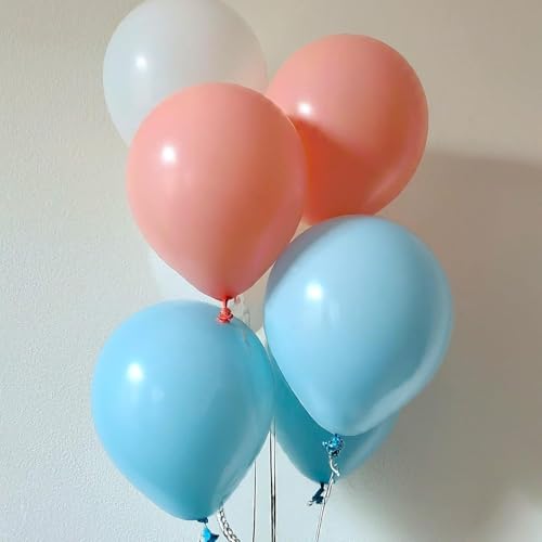 Image of Regular Balloon Combo For Decoration with Glue Dots & Balloon Arch Strip - Party Decor Set For Easy Party Setup (RED BLUE WHITE, 100)