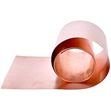 Zkenshan-Copper Sheet 99.9% Pure Copper Cu Metal Sheet Foil Plate, 0.01/0.02/0.05/0.06/0.08/0.1/0.2/0.3/0.4/0.5/0.6/1mm*100mm*1000mm Thickness, 1PC, High Purity and Durable