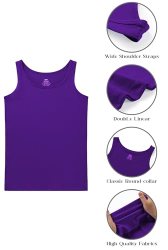 Image of QBK 2T-13Years Girls Tank Tops Cotton Dance Basic Sleeveless Undershirts