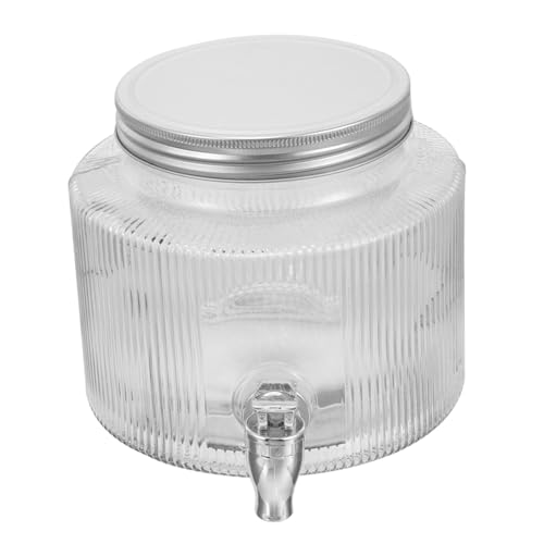 EXHUMKY Dispensador de Vidrio con Grifo Hermético para Bebidas Frías y Té de Frutas Jarra Sellada para Fiestas y Reuniones