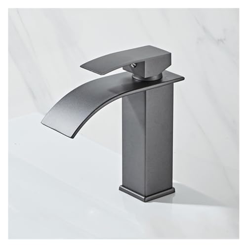 Robinet de lavabo de salle de bain gris anti-éclaboussures