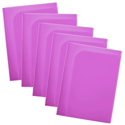 プラス 見開きホルダー A4 タテ 6ポケット パープル 5冊 FL-200MH 79-289×5