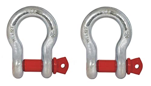 Image of Qadar Bow Shackle - Heavy Duty Alloy Steel Bow Shackle for Towing and Lifting - Screw Pin Type, CE Certified - Controlled Protection (9.5 Ton, 2)