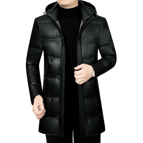 Veste d'hiver courte homme à capuche blouson chaud d'âge moyen élégant