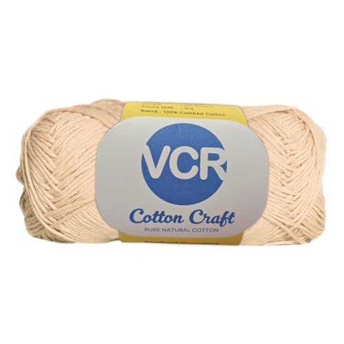 Image of VCR 8Ply Skinny Dip Cotton Craft Yarn, 100 Grams Hank, 160 Meters Length, Cotton Combed Ball for Crochet and Knitting, Pack of 1 Yarn, Suitable for DIY Crafts