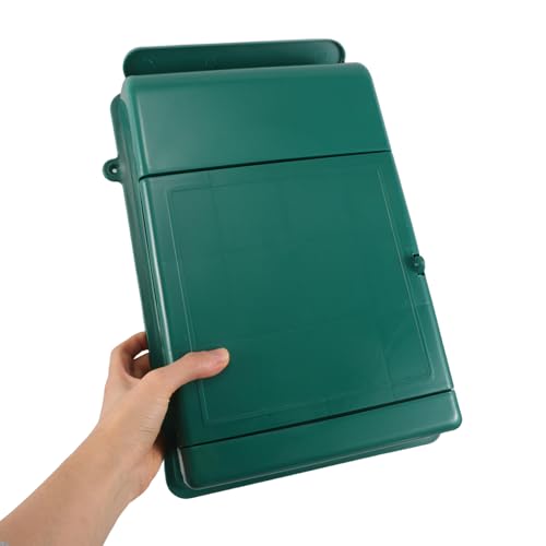 Boîte aux lettres murale plastique étanche vert foncé avec support compact - 5