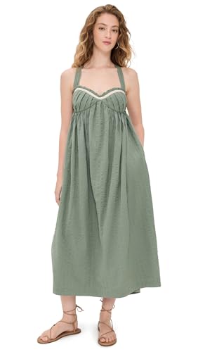 Free People Women's Poppy Midi Dress, Lily Pad, Green, S