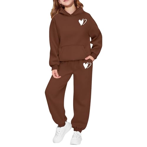 Sweat à capuche manches longues et pantalon de jogging en ensemble de survêtement fille souple
