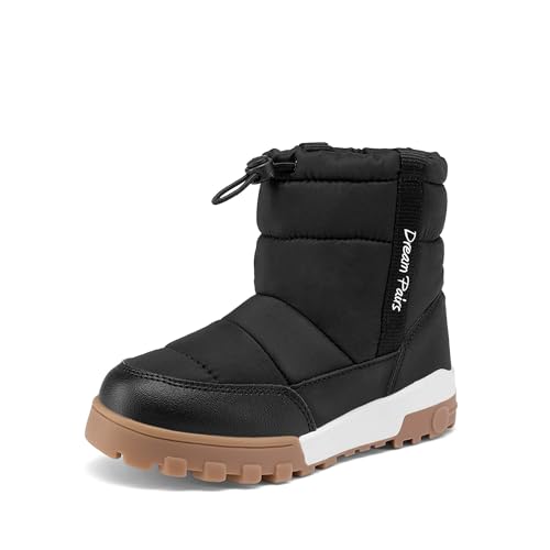 DREAM PAIRS Boys Girls Winter Snow Boots Slip Resistant Outdoor Cold Weather Boots with Faux Fur Lining