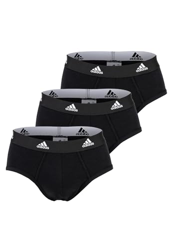 adidas Men's 3 Pack Active Flex Briefs, Black, S