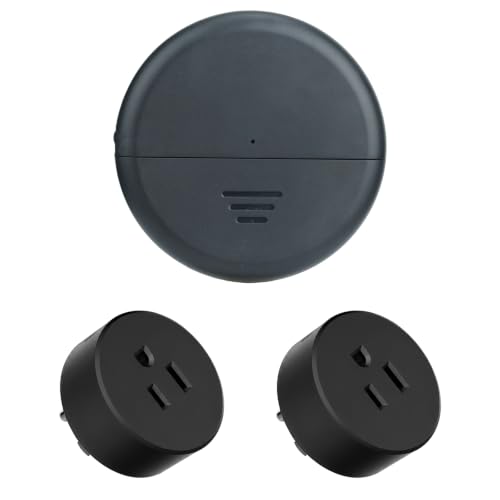 Image of Greencycle Black Wireless Motion Sensor Outlet 2 Plugs,Auto On /Off Switch