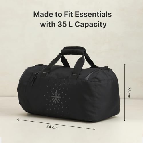 Image of Cultsport 35L Gym /Duffle Bag for Men & Women | Water-Resistant Sports Travel Bag with Shoe Compartment, Adjustable Shoulder Strap, Side Pocket & Spacious Main Storage - Black