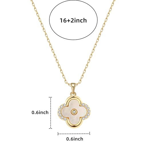 Four Leaf Clover Necklace for Women White Mother of Pearl Necklace Lucky Clover Pendant with Gift Box2