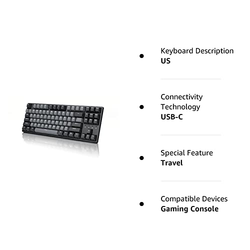 Durgod Taurus K320 Tkl Mechanical Gaming Keyboard - 87 Keys - Double Shot Pbt Cherry Blue / Space Grey #TOP7