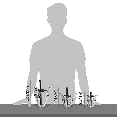 Duratech 3-Piece 3-Jaw Gear Puller, 3", 4", 6", Removal Tool For Gears, Pulleys, Bearings, And Flywheels, Fully Assembled, Cr-V Steel #TOP5