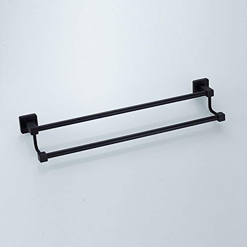 Porte-serviettes noir vieux style en acier inoxydable double levier