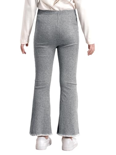 Little Girls Bell Bottom Leggings Toddlers Kids Ribbed Ruffle Flared Pants Cotton Elastic Waist Trousers2