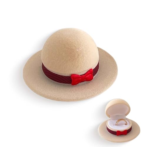 KEWUF 1 Pcs Para boda, terciopelo, caja de regalo para anillos, collares, pendientes, anillo de compromiso, caja de regalo - Sombrero de copa