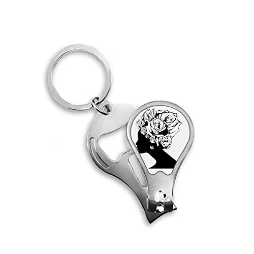 Coupe-ongles précis rose avec motif fleur blanche pour pédicure