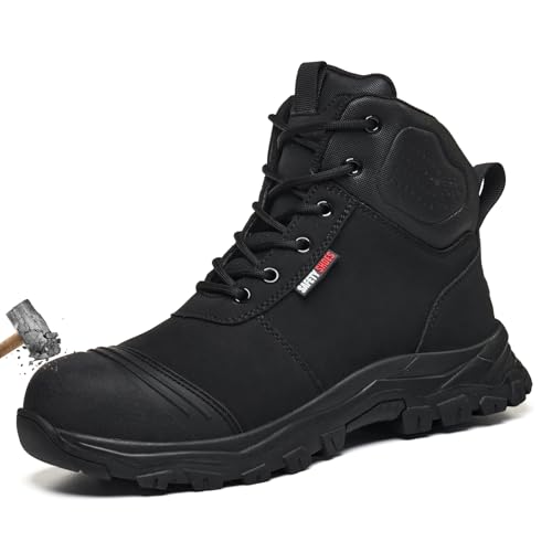 Image of Work Boots for Men,Lightweight Breathable High Top Steel Toe Boots,Unbreakable Steel Toe Shoes,Non Slip Safety Work Shoes.