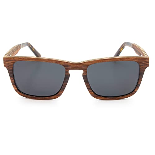 Aluna - Wooden Shades for Women and Men, Lightweight and Cool Sunglasses with HD Polarized Lens, Stylish Retro Sunglasses