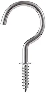 VOLO 2-Inch Steel Cup Ceiling Hooks Holder - Pack of 10 Pcs, Heavy Duty J Hook.
